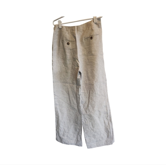 BODEN Eldon 100% Linen Wide Leg Trousers In Squirrel Grey Size 6 - Picture 3 of 9